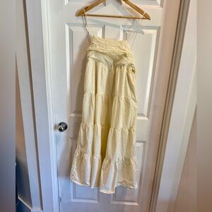 Storia Cream Maxi Tiered Dress